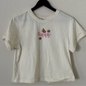 Electric PINK Crop Smile Cotton Baby Tee Size Medium